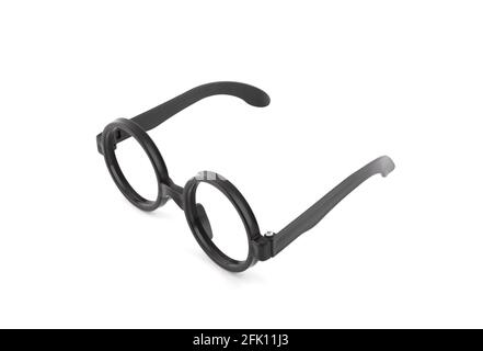 Black thick glasses on white background Stock Photo