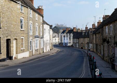 The picturesque High Street of Malmesbury Stock Photo