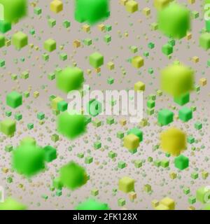 Abstract seamless flying colorful cube background. Pattern with random small colorful cubes Stock Photo