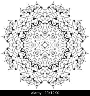 Vector Adult Coloring Book Textures. Hand-painted art design. Adult anti-stress coloring page. Black and white hand drawn illustration for coloring bo Stock Vector