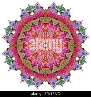 Decorative round ornaments. Unusual flower shape. Oriental vector, Anti-stress therapy patterns. Weave design elements. Yoga logos Vector. Stock Vector