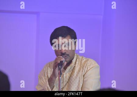 Calcutta, India. 27th Apr, 2021. Shankar Narayanaswamy Mridangam Artist in kolkata celebrate Ram Nabami during the periods of 2nd wave of Covid19 epidemic 2021. (Photo by Anubrata Mondal/Pacific Press) Credit: Pacific Press Media Production Corp./Alamy Live News Stock Photo