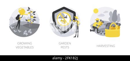 Home gardening abstract concept vector illustrations. Stock Vector