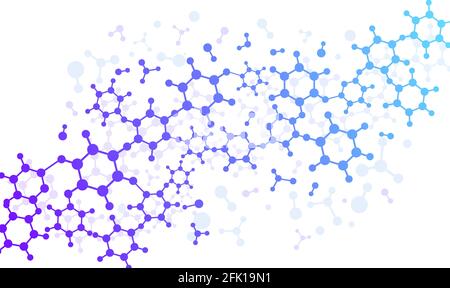 Molecular background. Hexagon chemical structures, medical design. Web presentation science backdrop. Biotechnology molecules vector banner Stock Vector