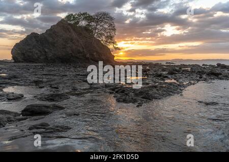 PANAMA, PANAMA - Apr 25, 2021: rocky beach on low tide Stock Photo