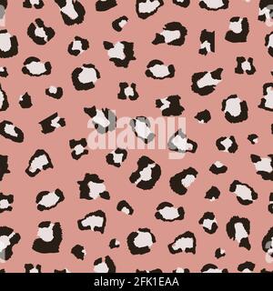 Leopard print. Wild animal colorful pattern. African cheetah skin, pink fabric background. Jungle life vector seamless texture Stock Vector