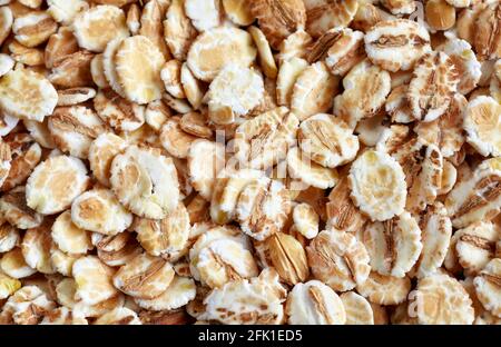 Close up picture of barley flakes. Stock Photo