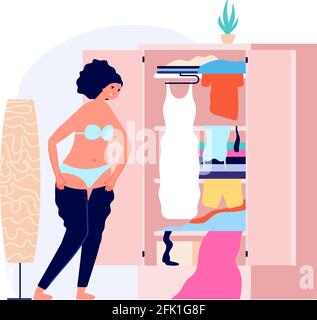 woman getting dressed clipart