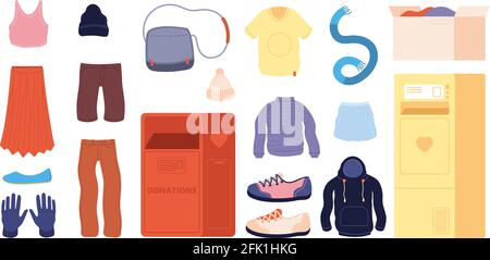 Used clothes for donating or recycling vector illustrations set Stock Vector  Image & Art - Alamy