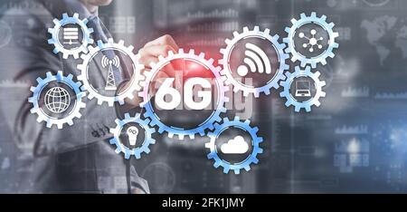 6G Modern Industry High Speed Communication Technology. Stock Photo