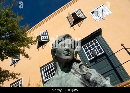 A bronze statue in the courtyard of the Castle of Good Hope, a fort built by the Dutch East India Company (1666-1679) at Cape Town, South Africa. Stock Photo