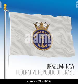 Navy flag of Brazil, vector illustration Stock Vector