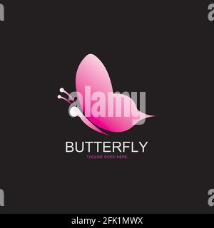 Beauty Butterfly Vector icon logo design Stock Vector