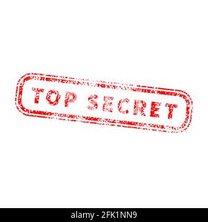 Top secret bright red vintage grunge stamp on white Stock Vector