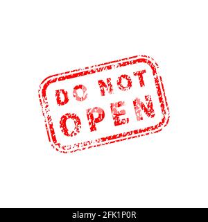 Do not open bright red vintage grunge stamp isolated on white Stock Vector