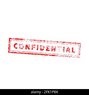 Confidential bright red vintage grunge stamp isolated on white Stock Vector