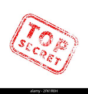 Top secret bright red grunge stamp isolated on white Stock Vector