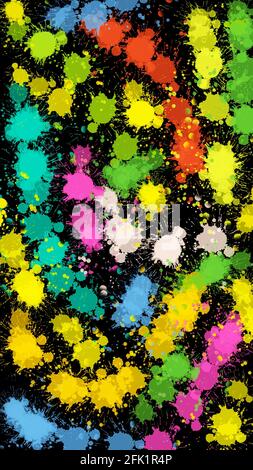 Colored Splashes In Abstract Shape, Isolated On White Background Stock 