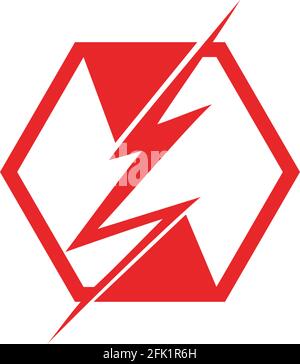 lightning thunderbolt electricity logo design template Stock Vector