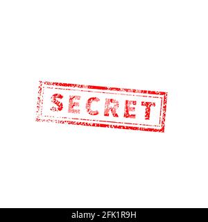 Secret bright red vintage grunge stamp isolated on white Stock Vector