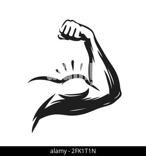 Strong muscle arm. Power symbol vector illustration Stock Vector