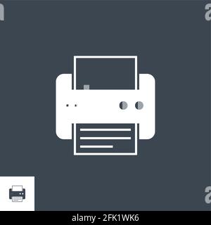 Printer related vector glyph icon. Stock Vector