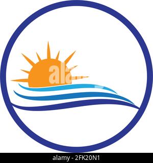 Sun logo and symbols star icon web Vector Stock Vector