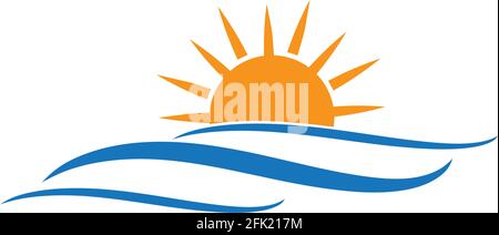 Sun logo and symbols star icon web Vector Stock Vector