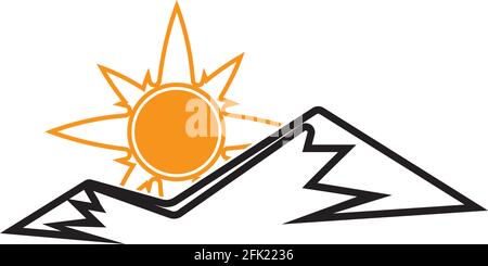 Sun logo and symbols star icon web Vector Stock Vector