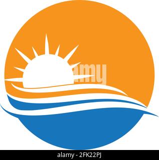 Sun logo and symbols star icon web Vector Stock Vector