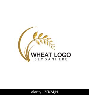 Agriculture Wheat logo template vector icon design Stock Vector