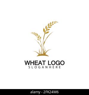 Agriculture Wheat logo template vector icon design Stock Vector