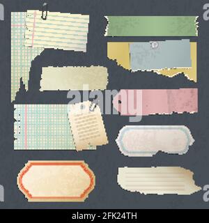 Scrapbooking Vintage Paper, Scrapbook Old Stickers Stock Vector