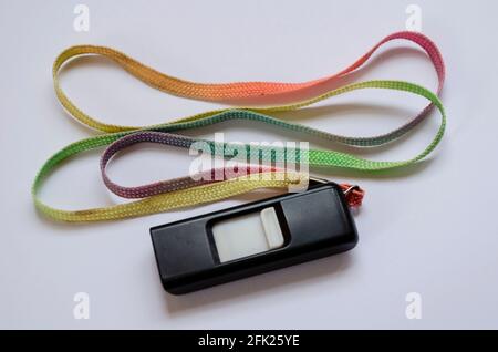 Black And White USB Storage Device Stock Photo