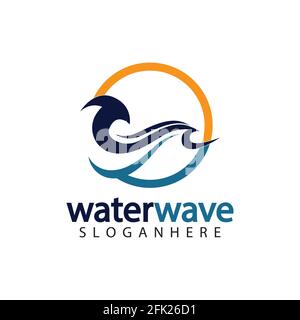 water wave logo design template Stock Vector