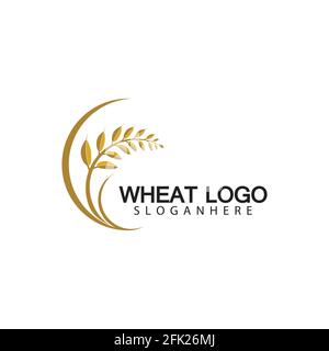 Agriculture Wheat logo template vector icon design Stock Vector