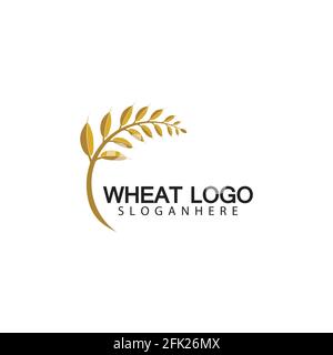 Agriculture Wheat logo template vector icon design Stock Vector