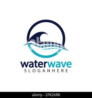 water wave logo design template Stock Vector