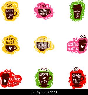 coffee cup logos set Stock Vector