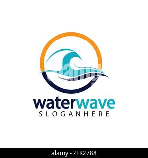water wave logo design template Stock Vector