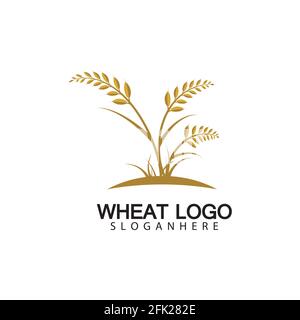 Agriculture Wheat logo template vector icon design Stock Vector