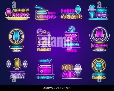 Broadcast studio on air light sign wall Royalty Free Vector