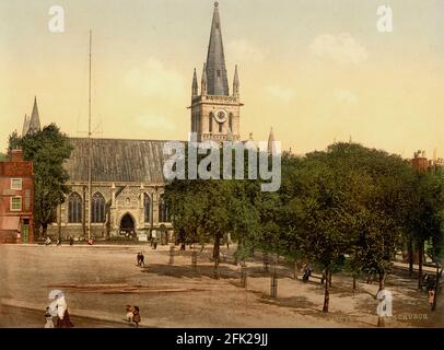 Great Yarmouth Minster church circa 1890-1900. This church was destroyed in WW2 and rebuilt in a different style after Stock Photo