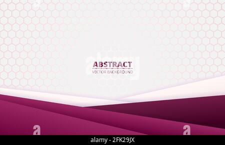 Light abstract background with diagonal colored gradient paper lines and hexagonal grid. Modern, elegant, futuristic, technology vector illustration. Stock Vector