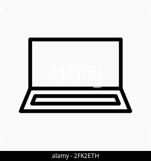 laptop icon vector. pictogram symbol illustration. single icon on blank background Stock Vector