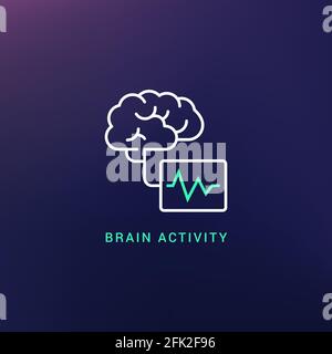 Brain activity line style icon. Stock Vector