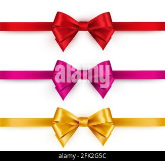 Shiny color satin ribbon on white background Stock Vector