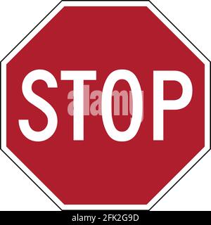 Stop Official US Road Sign Illustration Stock Photo