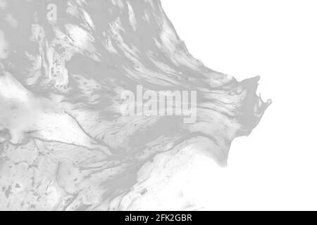 Gray light liquid paint abstract pattern texture on white background. Stock Photo