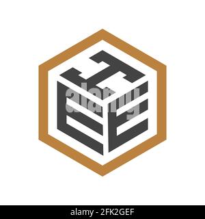 HE, EH, E AND H Abstract initial monogram letter alphabet logo design Stock Vector